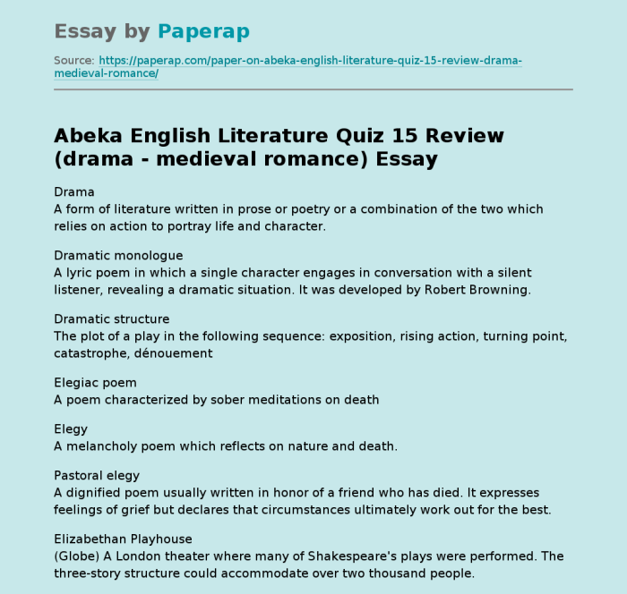 Abeka american literature test 10