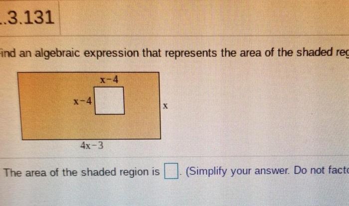 Triangle expression shaded represents area which