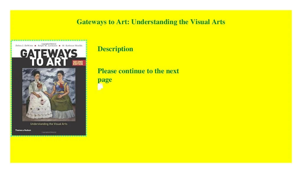 Gateways to art understanding the visual arts 4th edition pdf